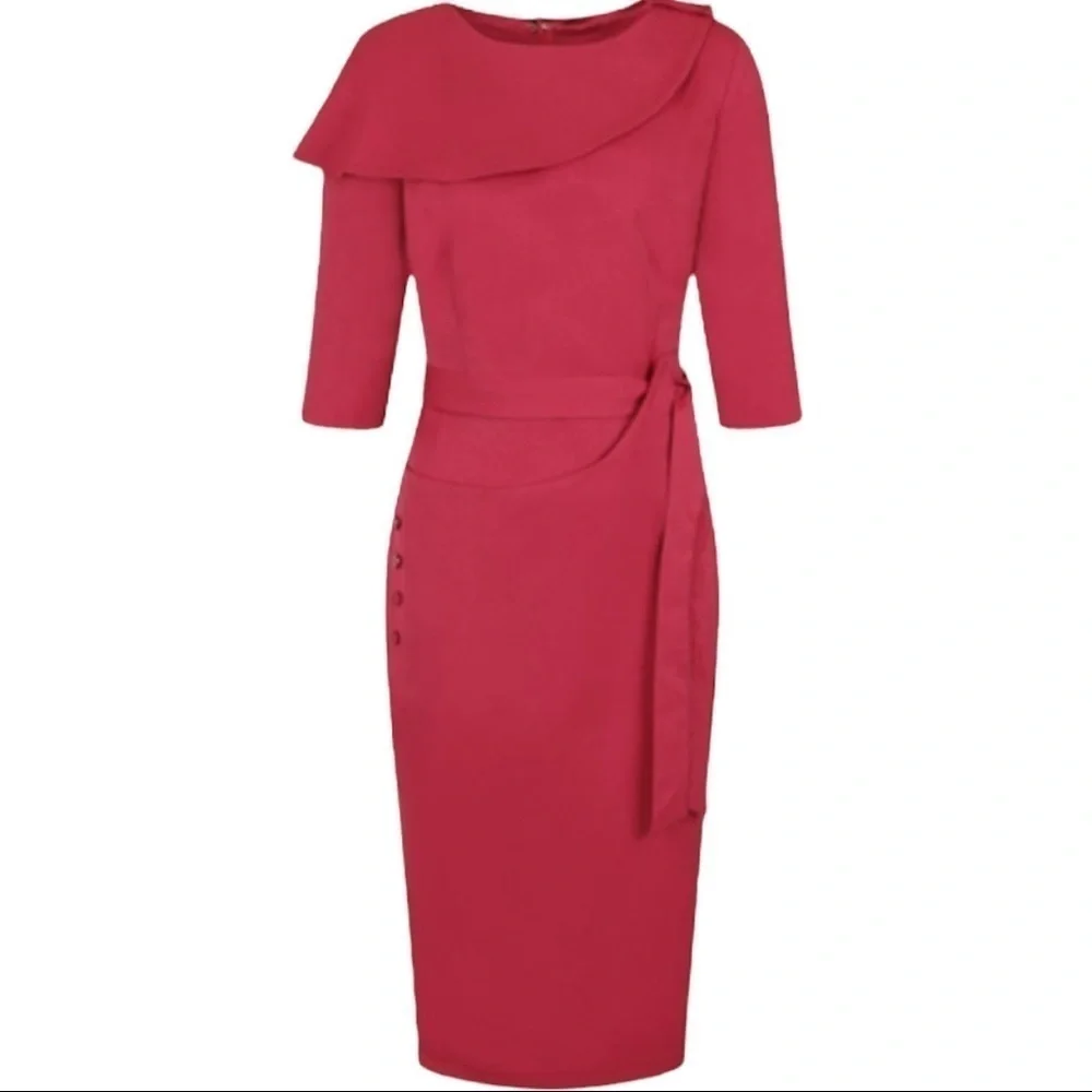 NWT Collectif Vintage Jane 40s Pencill Midi Dress - Picture 2 of 8